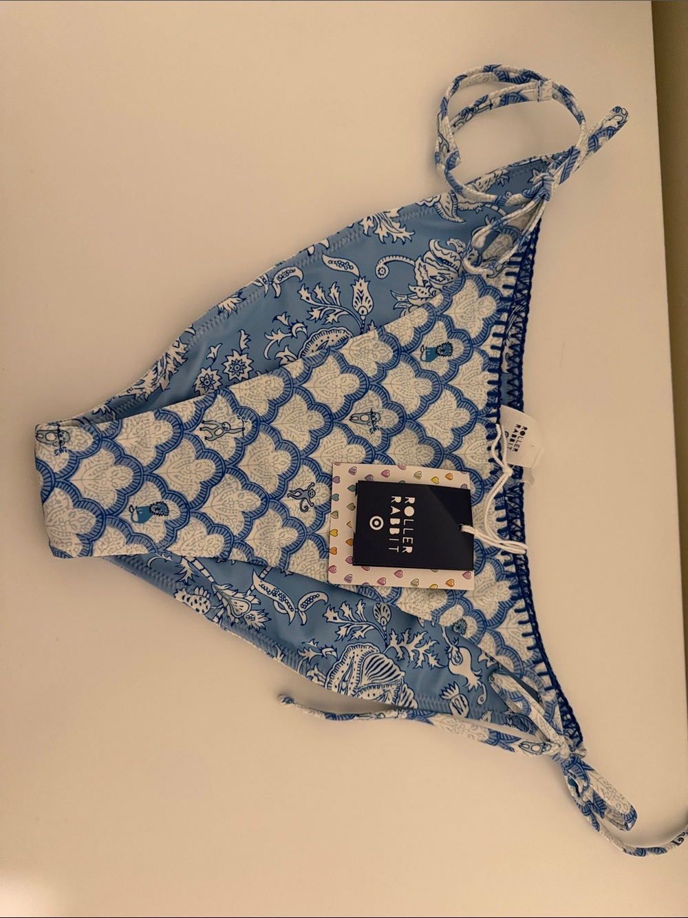 Roller Rabbit Blue and White Paisley Bikini Bottom